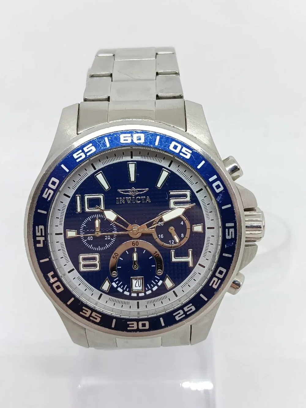 Invicta Specialty 14332 Men's 45mm Silver S/Steel Blue Dial Watch PLS READ